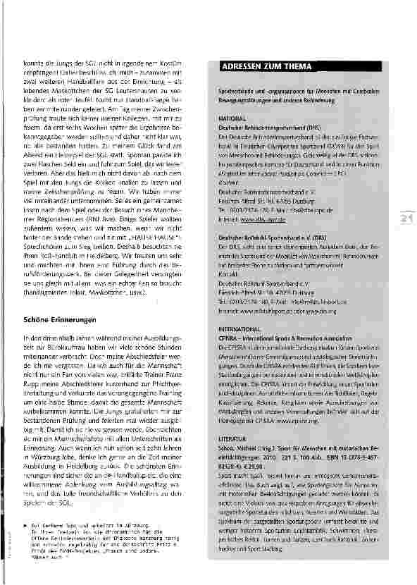 Vorschauseite 2: Handball versüßte meine Ausbildung