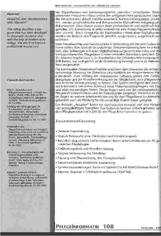 Vorschauseite 2: Dokumentation von Dekubiti mit decudox