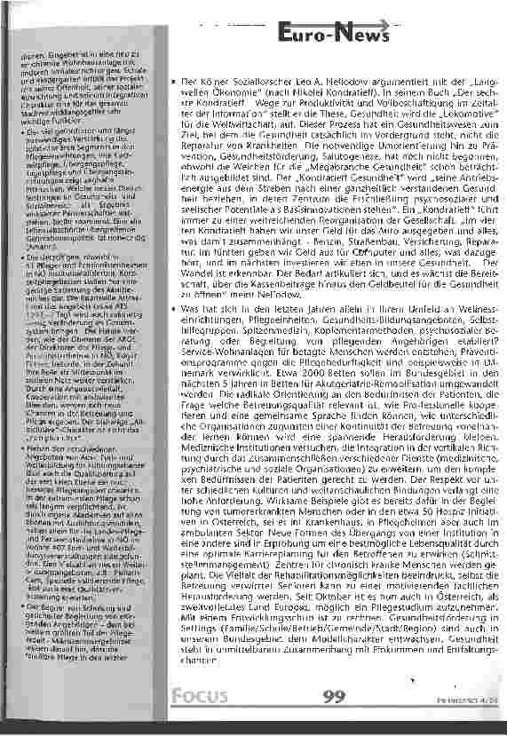 Vorschauseite 2: Mehr Optimismus für die Pflege