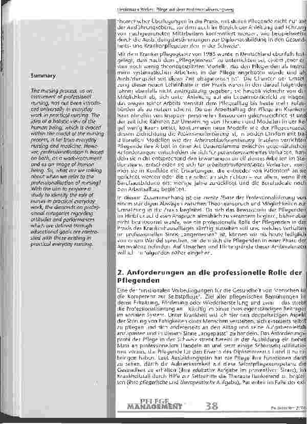 Vorschauseite 2: Pflege auf dem Professionalisierungsweg Die Rolle der Pflegenden zwischen Bildungsanspruch und Praxisalltag