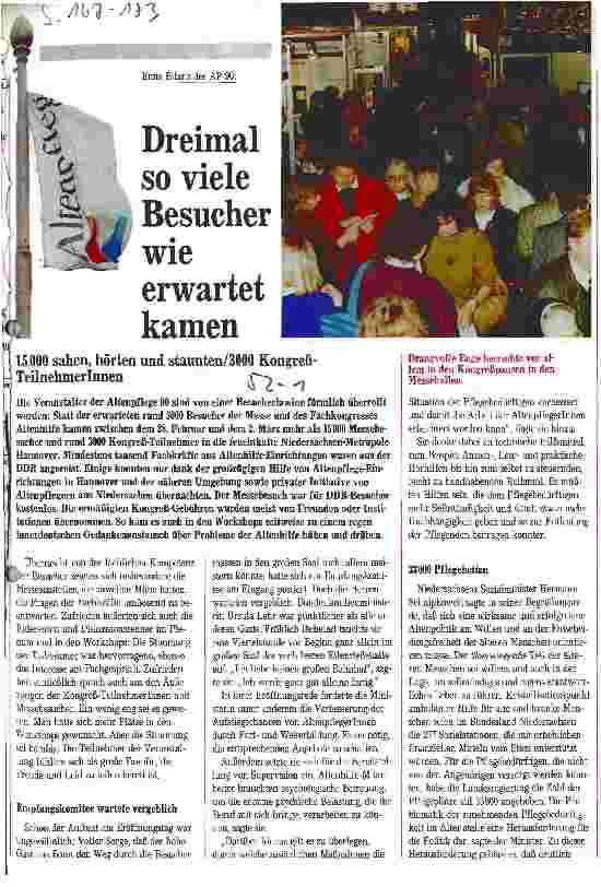 Vorschauseite 1: Dreimal so viele Besucher wie erwartet kamen 15.000 sahen, hörten und staunten/3000 Kongreß-TeilnehmerInnen