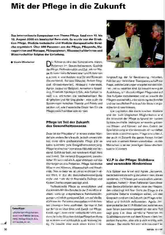 Vorschauseite 1: Mit der Pflege in die Zukunft