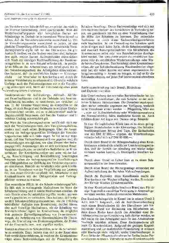 Vorschauseite 3: Feuer - Versicherung für das Krankenhaus