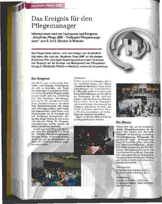 Vorschauseite 1: Das Ereignis für den Pflegemanager