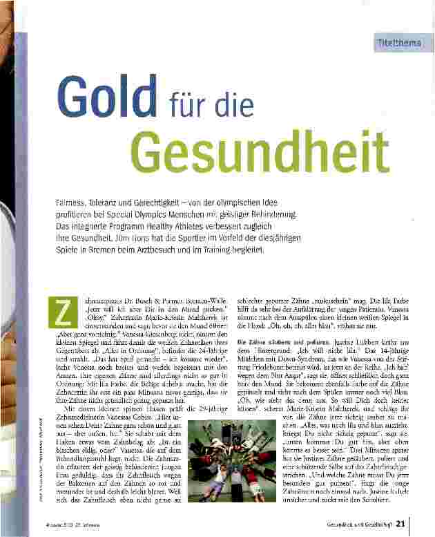 Vorschauseite 1: Gold für die Gesundheit