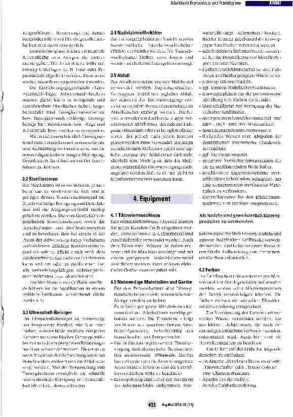 Vorschauseite 3: Anforderungen der Hygiene beim Tätowieren