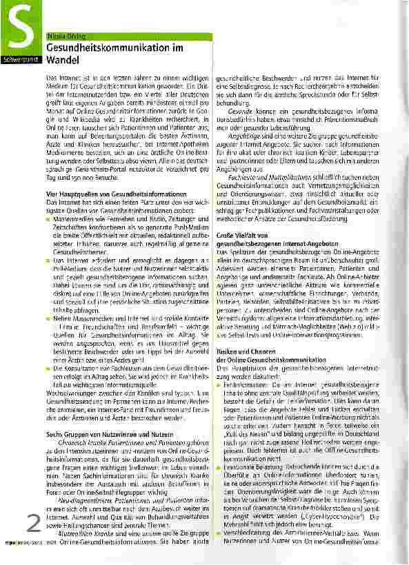 Vorschauseite 1: Gesundheitskommunikation im Wandel