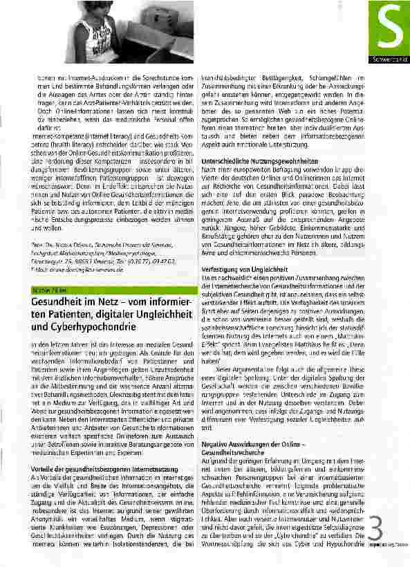 Vorschauseite 2: Gesundheitskommunikation im Wandel