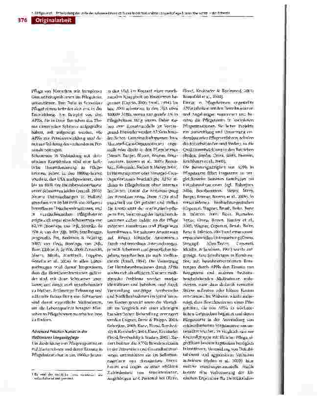 Vorschauseite 2: Entwicklung der Rolle der Advanced Practice Nurse in der stationären Langzeitpflege älterer Menschen in der Schweiz