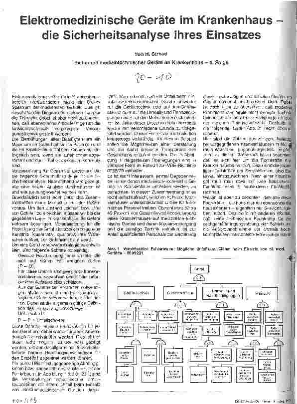 Vorschauseite 1: Elektromedizinische Geräte im Krankenhaus - die Sicherheitsanalyse ihres Einsatzes