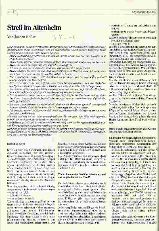 Vorschauseite 1: Streß im Altenheim