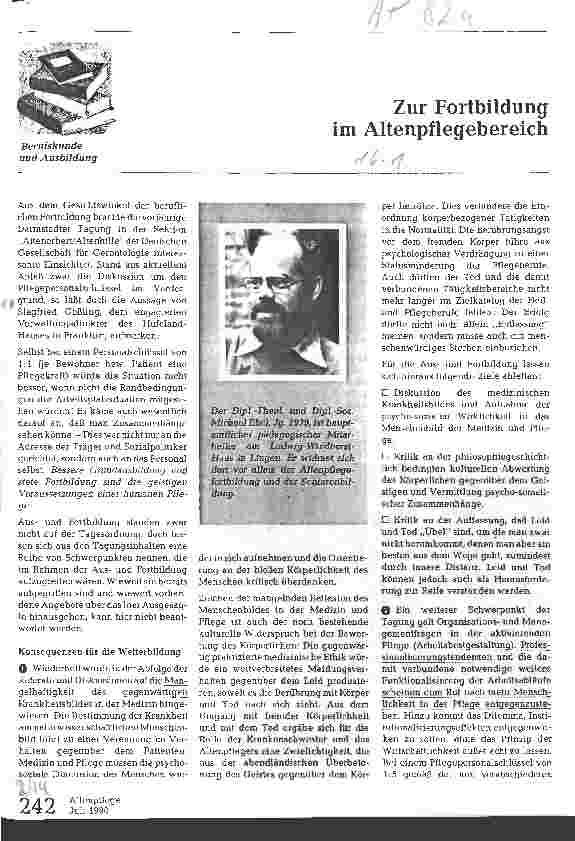 Vorschauseite 1: Zur Fortbildung im Altenpflegebereich