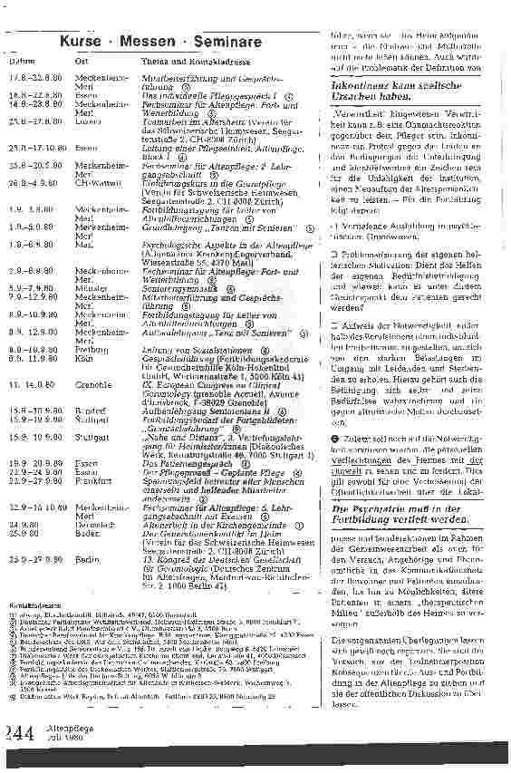 Vorschauseite 3: Zur Fortbildung im Altenpflegebereich