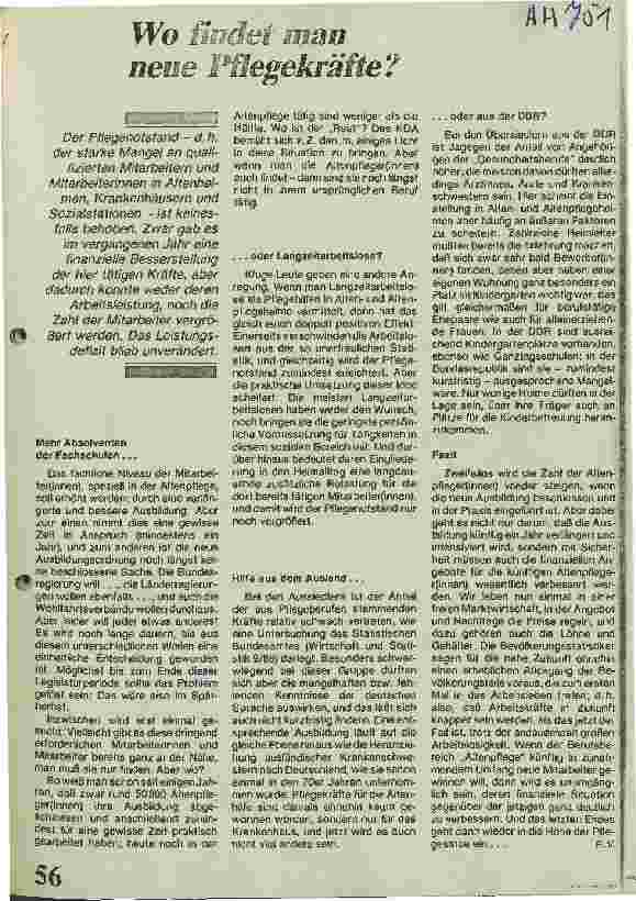 Vorschauseite 1: Wo findet man neue Pflegekräfte?