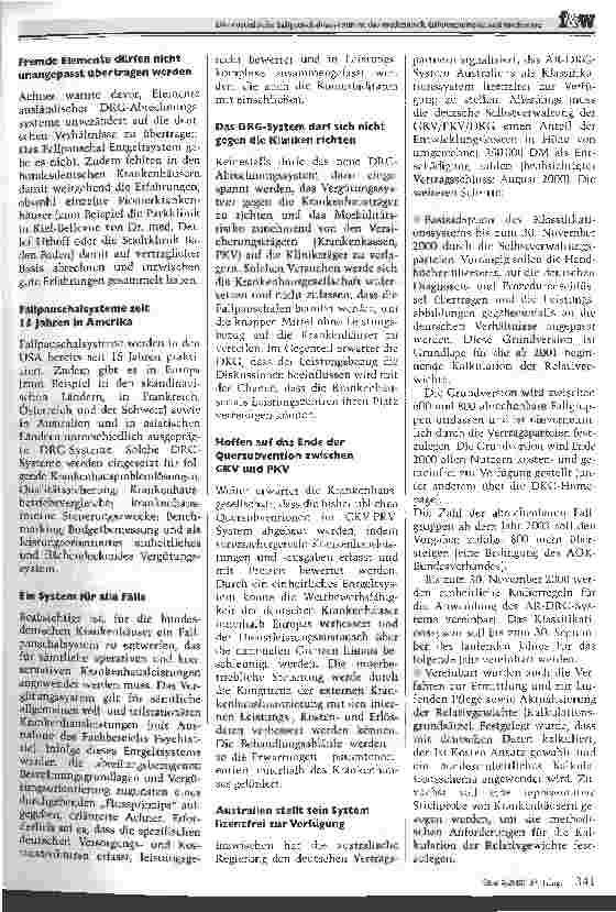 Vorschauseite 2: Das australische Fallpauschalensystem ist das medizinisch differenzierteste und modernste