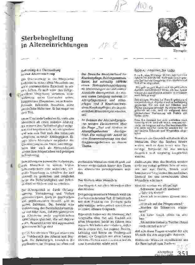 Vorschauseite 1: Sterbebegleitung in Alteneinrichtungen