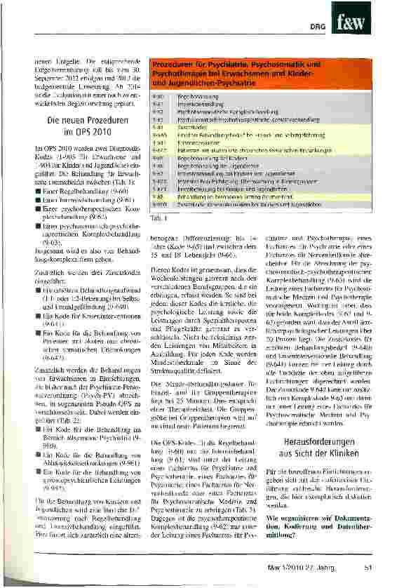 Vorschauseite 2: Neues Entgeltsystem in der Psychosomatik und Psychiatrie
