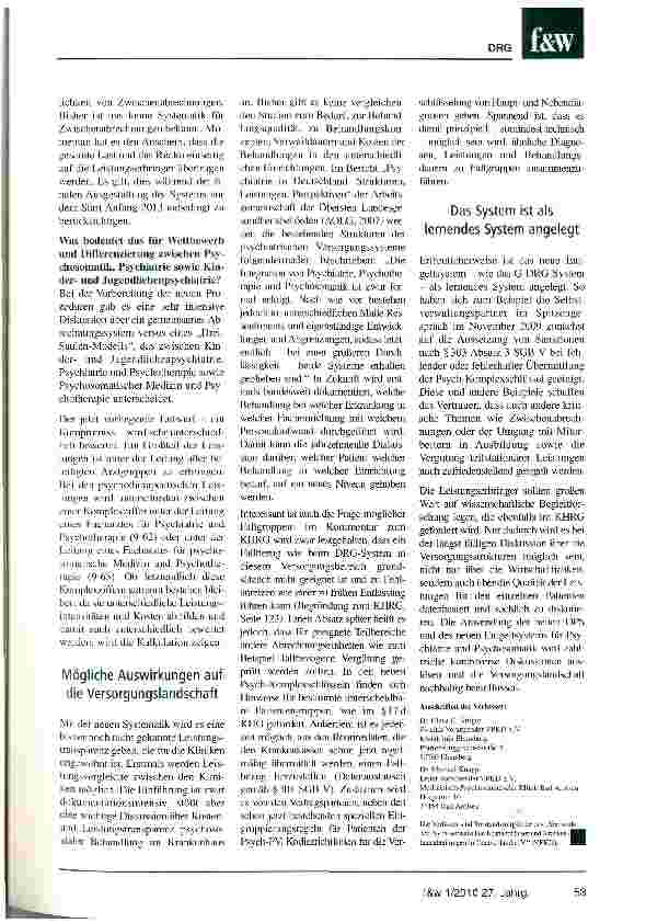 Vorschauseite 4: Neues Entgeltsystem in der Psychosomatik und Psychiatrie