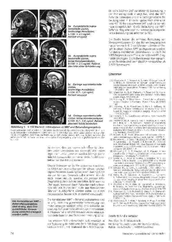 Vorschauseite 5: Kranielle Kernspintomographie und S-100 Serumdiagnostik in der Begutachtung schwerer Schädelhirntraumen