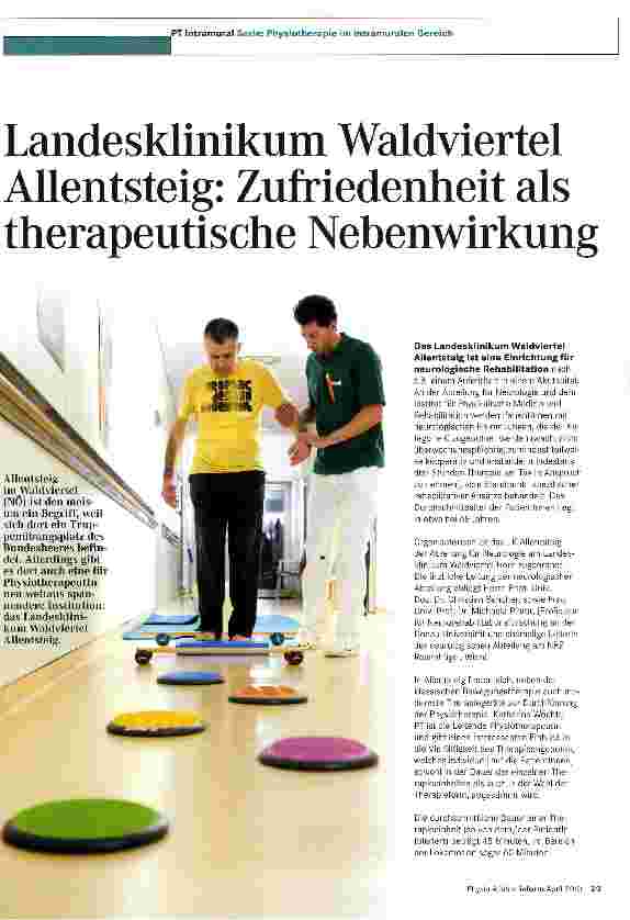 Vorschauseite 1: Landesklinikum Waldviertel Allentsteig: Zufriedenheit als therapeutische Nebenwirkung