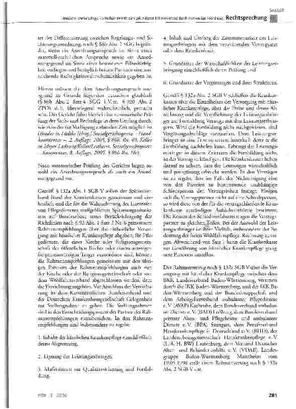 Vorschauseite 4: Häusliche Krankenpflege: Vorläufiger Beitritt zum gekündigten Rahmenvertrag durch einstweilige Anordnung
