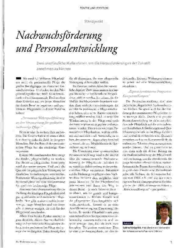 Vorschauseite 1: Nachwuchsförderung und Personalentwicklung