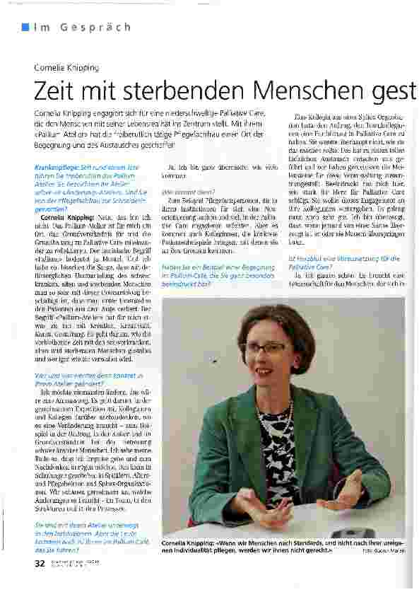Vorschauseite 1: Zeit mit sterbenden Menschen gestalten statt verwalten