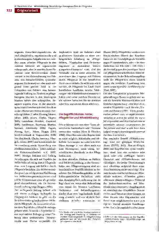 Vorschauseite 2: Whistleblowing: Ein schwieriges Konzept aus Sicht der Pflegenden