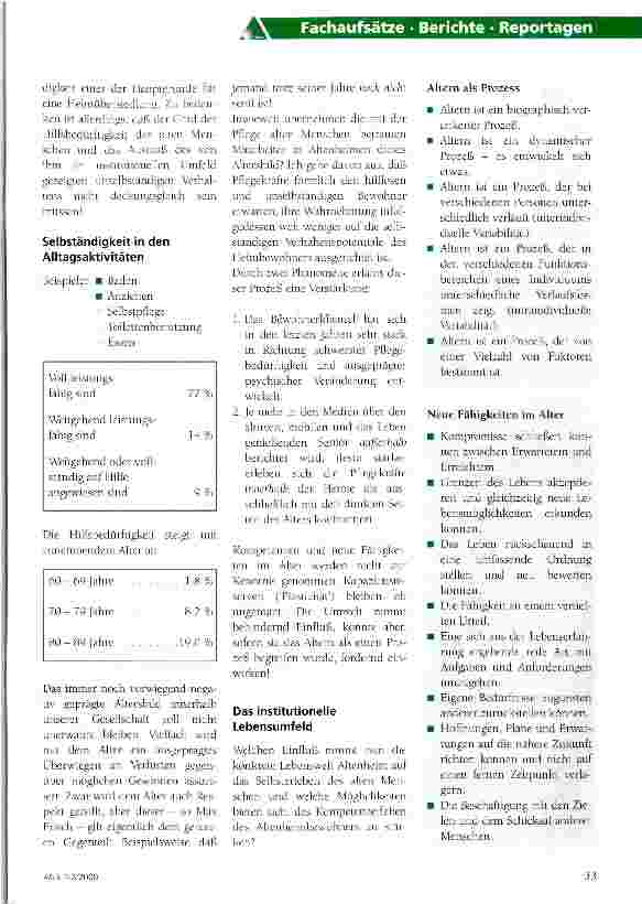 Vorschauseite 2: Identität und Selbständigkeit im Altenheim Das Mögliche ermöglichen - Teil 1