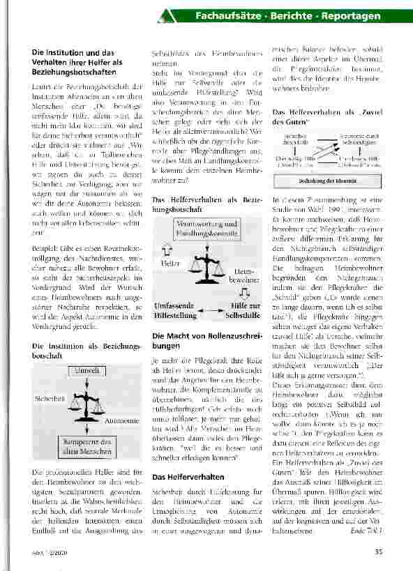 Vorschauseite 4: Identität und Selbständigkeit im Altenheim Das Mögliche ermöglichen - Teil 1