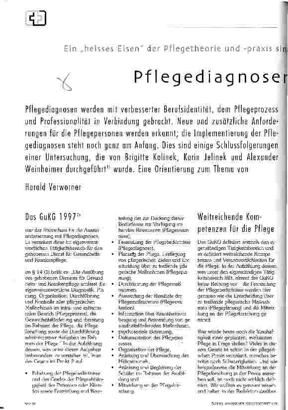 Vorschauseite 1: Pflegediagnosen Ein heisses Eisen der Pflegetheorie und -praxis