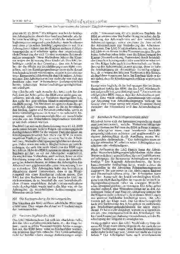 Vorschauseite 3: Rechtsprobleme des betrieblichen Eingliederungsmanagements (Teil I)
