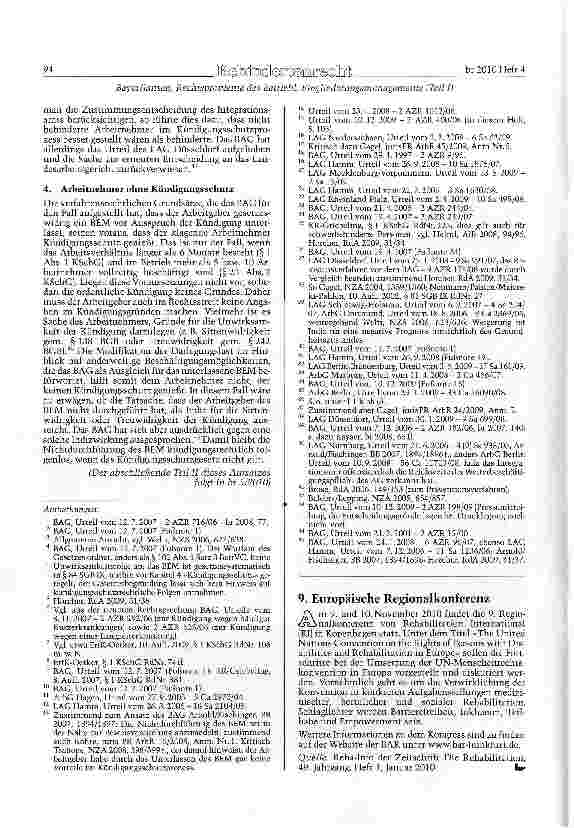 Vorschauseite 6: Rechtsprobleme des betrieblichen Eingliederungsmanagements (Teil I)