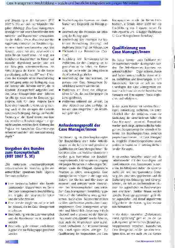 Vorschauseite 2: Case Management Berufsbildung - sozialeund berufliche Integration von jungen Menschenein Projektbericht aus der Schweiz