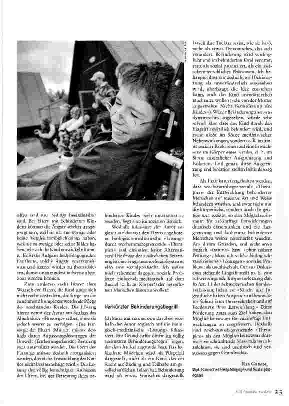 Vorschauseite 3: Soziale Probleme nicht biologisch-medizinisch lösenNein zu wachstumsbegrenzenden Therapien bei behinderten Kindern