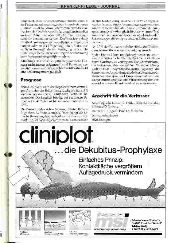 Vorschauseite 6: Ursachen, Klinik und Therapie der akuten idiopathischen Polyradikuloneuritis (Guillain-Barre-Syndrom)