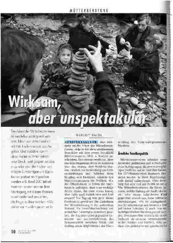 Vorschauseite 1: Wirksam, aber unspektakulär Mütterberatung