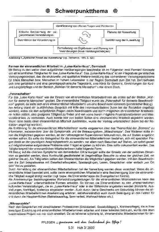 Vorschauseite 6: Ehrenamtliche Arbeit in Einrichtungen der Altenhilfe Ein Konzept