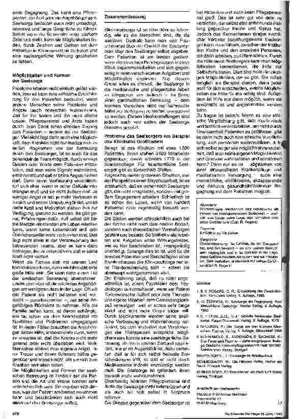 Vorschauseite 4: Die Bedeutung der Klinikseelsorge aus der Sicht der Krankenpflege