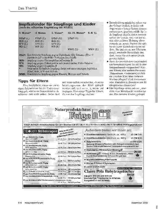 Vorschauseite 4: KLEINER PIEKS - GROSSER STREIT KONTROVERSE DISKUSSIONEN UM IMPFUNGEN