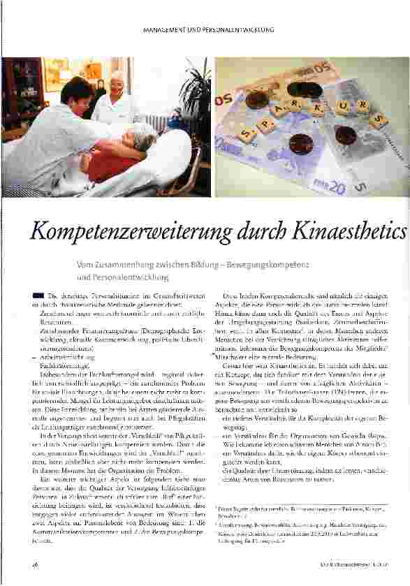 Vorschauseite 1: Kompetenzerweiterung durch Kinaesthetics