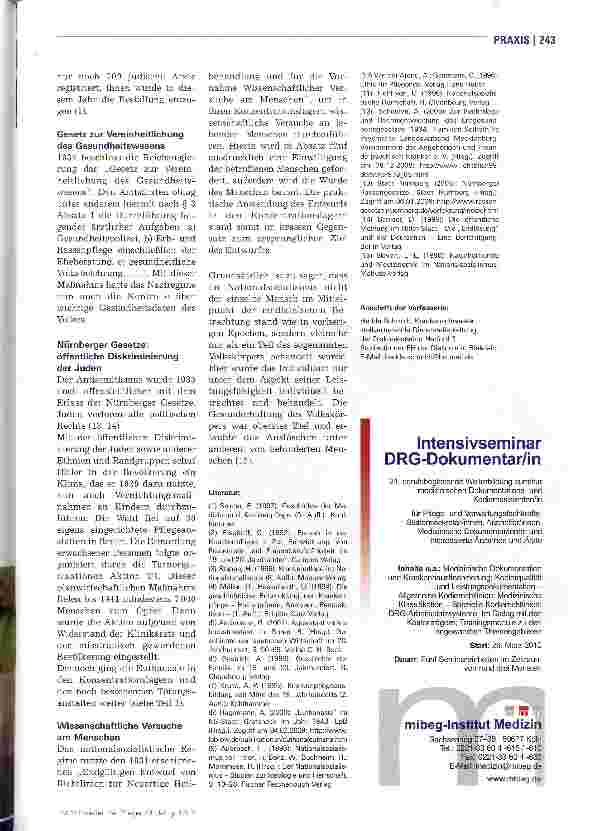 Vorschauseite 6: Pflege im Nationalsozialismus