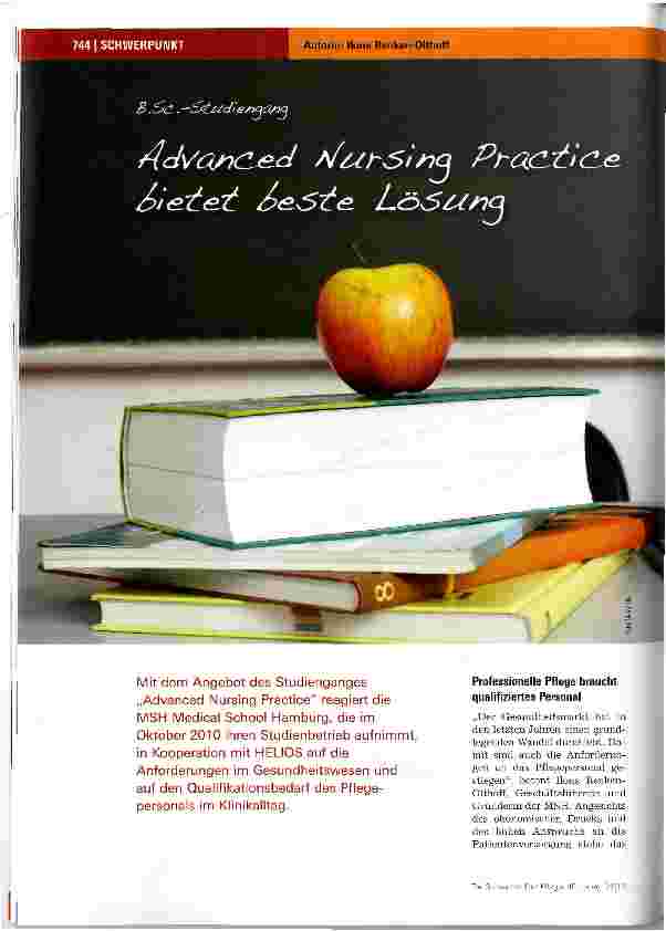 Vorschauseite 1: Advanced Nursing Practice bietet beste Lösung