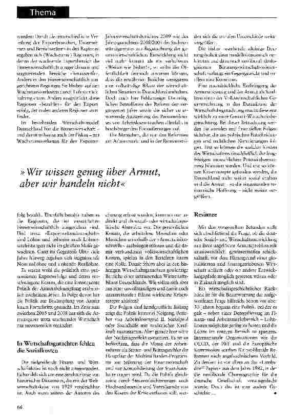 Vorschauseite 4: Der Armutsbericht ist tot -es lebe die Armutsrechnung!