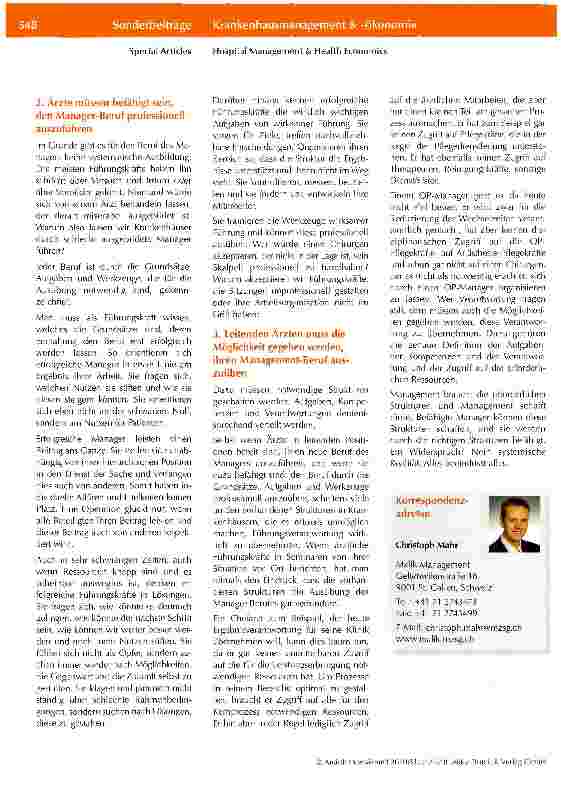 Vorschauseite 2: Arzt oder Manager-Arzt oder Manager?