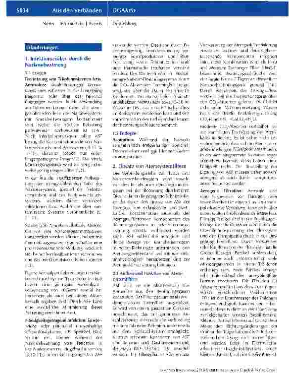 Vorschauseite 4: Infektionsprävention bei der Narkosebeatmung durch Einsatz von Atemsystemfiltern