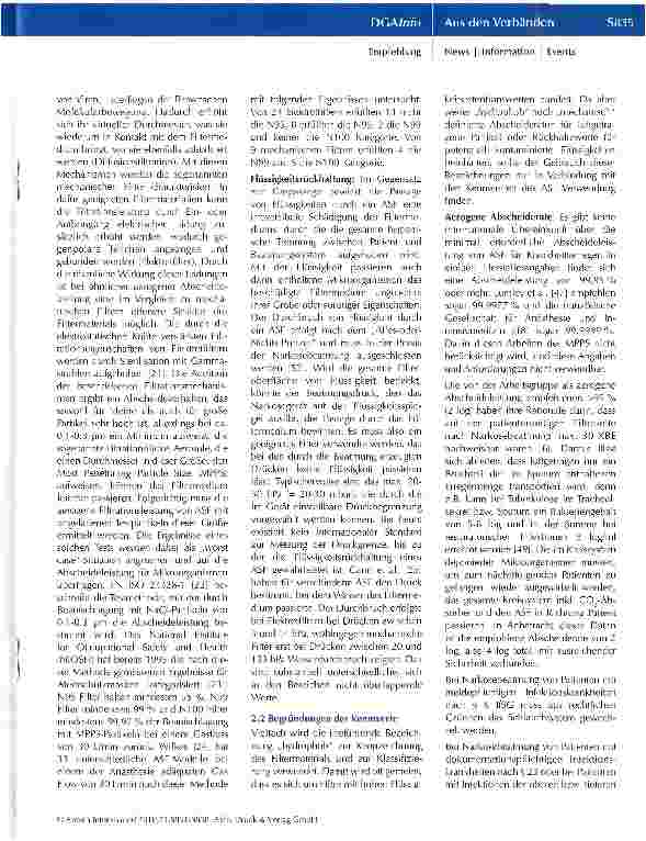 Vorschauseite 5: Infektionsprävention bei der Narkosebeatmung durch Einsatz von Atemsystemfiltern