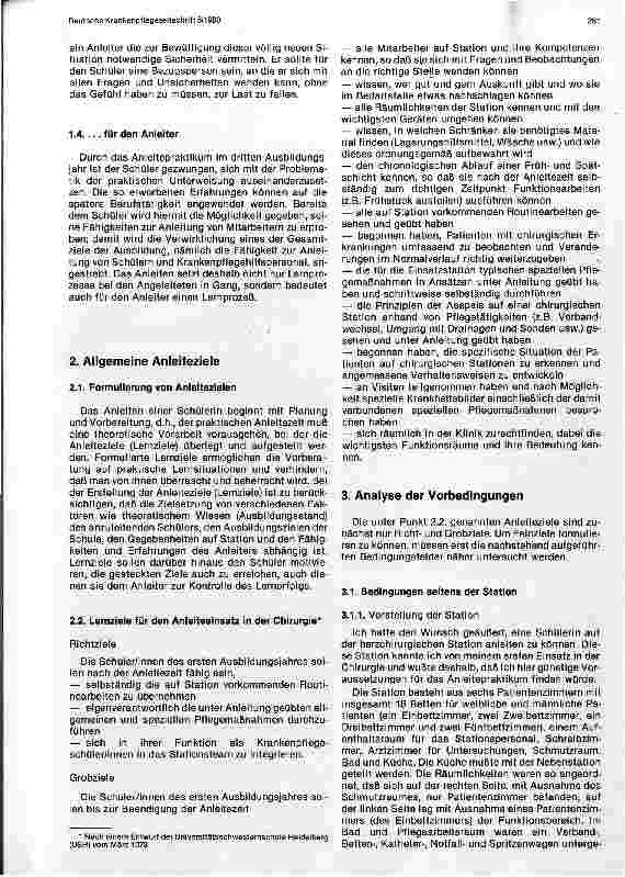 Vorschauseite 2: Anleitung einer Schülerin des ersten Ausbildungsjahres auf einer chirurgischen Station - Schülerbericht