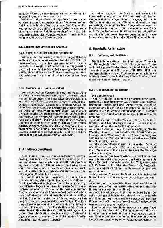 Vorschauseite 4: Anleitung einer Schülerin des ersten Ausbildungsjahres auf einer chirurgischen Station - Schülerbericht