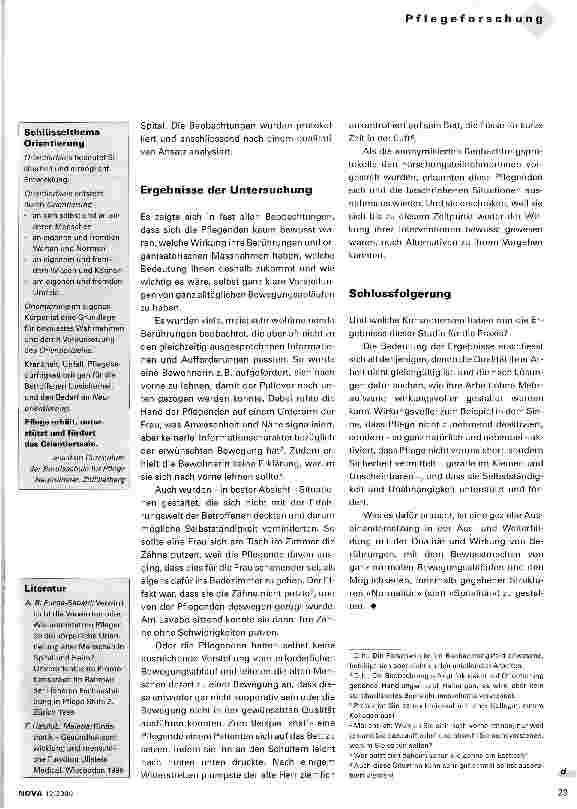Vorschauseite 2: Pflege sollte Orientierung geben